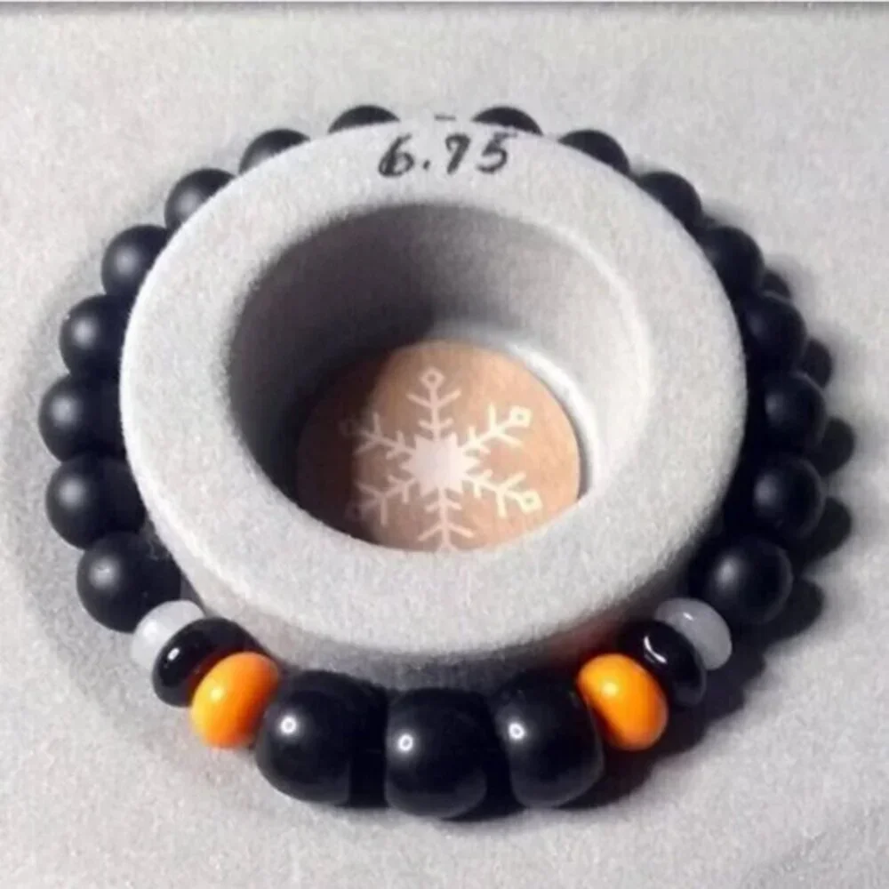 Pittsburgh Steelers Fan Bracelet • Black Agate • Teen Boys Girls Unisex 6.75